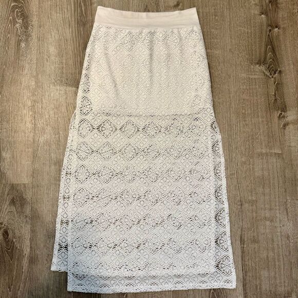Solitaire Swim White Lace Maxi Skirt | Swim Cover - Picture 4 of 4
